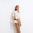 Сумка женская кросс-боди на молнии, 31×7×13 см, белая - Фото 11