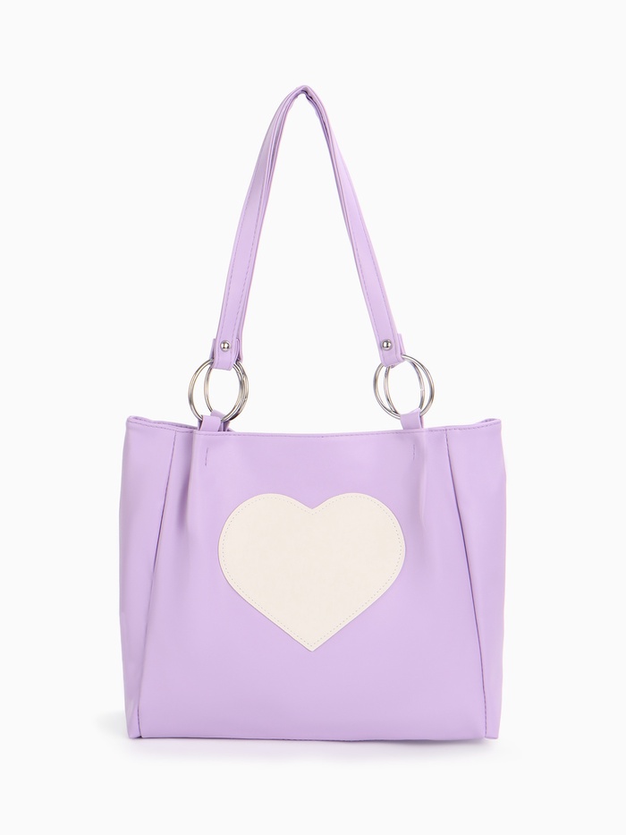 Сумка-шопер женская на молнии, размер 30×9×25 см, фиолетовая - Фото 1