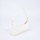 Сумка женская на молнии, белая - Фото 3