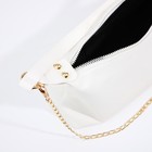 Сумка женская на молнии, белая - Фото 8