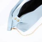 Сумка женская на молнии, голубая - Фото 3