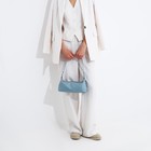 Сумка женская на молнии, голубая - Фото 2