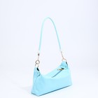 Сумка женская на молнии, голубая - Фото 3