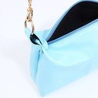 Сумка женская на молнии, голубая - Фото 6