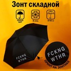 Зонт механический «FCKNG WTHR», 8 спиц, d=95, цвет чёрный - Фото 1