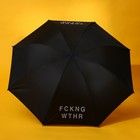 Зонт механический «FCKNG WTHR», 8 спиц, d=95, цвет чёрный - фото 9246602