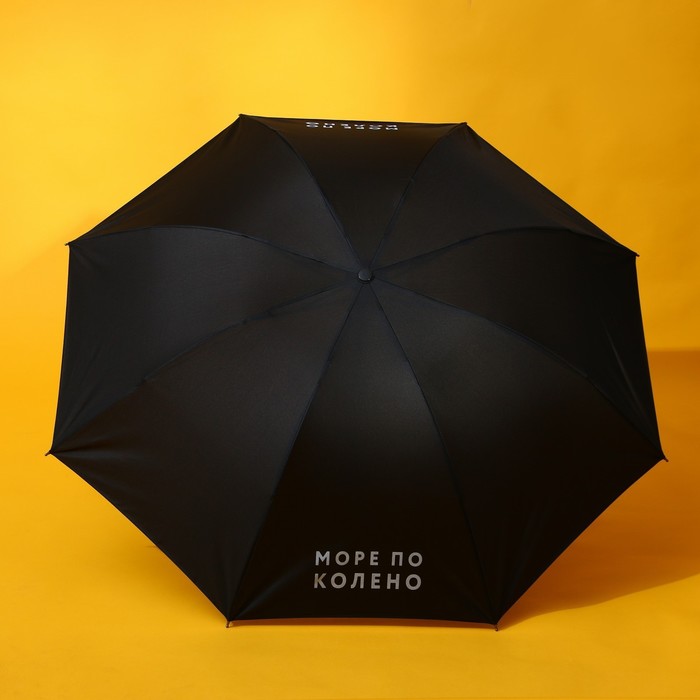 Зонт механический «Море по колено», 8 спиц, d=95, цвет чёрный - фото 1885691114