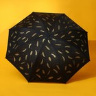 Зонт механический «Золотые перья», 8 спиц, d=95, цвет чёрный - фото 9246623