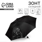 Зонт женский механический «Мечтай!», 8 спиц, d=95, чёрный - Фото 1
