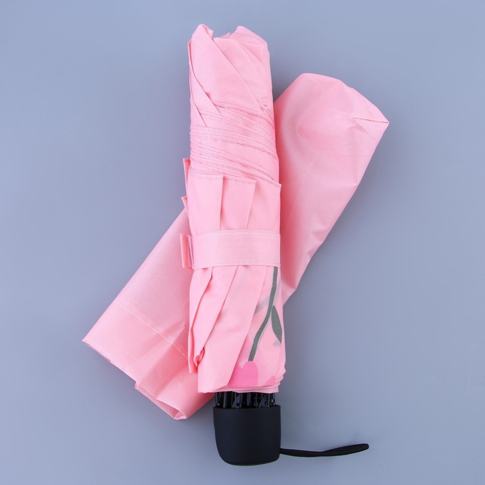 Зонт механический, 8 спиц, d=95, розовый минимализм - фото 1907757733