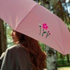Зонт женский механический, 8 спиц, d=95, розовый минимализм - Фото 10