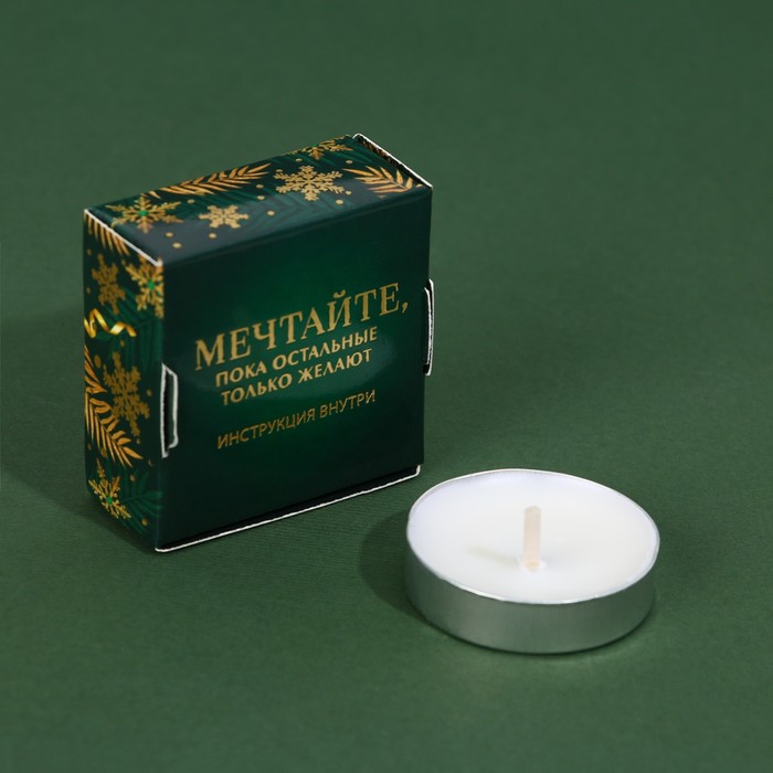 Чайная свеча для гадания «Мечтайте», без аромата, d = 3,7 см