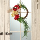 Венок на дверь интерьерный "Ивовый венок с цветами" d=40 см - фото 1694273