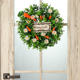 Венок на дверь интерьерный 'Пасхальный с морковками' d=40 см