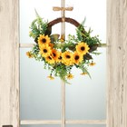 Интерьерный венок на дверь «Подсолнухи», d=40 см - Фото 1