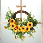 Интерьерный венок на дверь «Подсолнухи», d=40 см - Фото 2