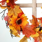 Венок на дверь интерьерный "Подсолнухи и тыквы" d=32 см - фото 22354292