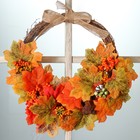 Венок на дверь интерьерный "Осенние листья" 45х3,5х37 см - фото 22354297