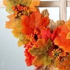 Венок на дверь интерьерный "Осенние листья" 45х3,5х37 см - Фото 3