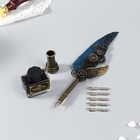 Набор ручка перьевая со сменными перьями+подставка+чернила  "Механизмы" 26х12х4 см - Фото 3