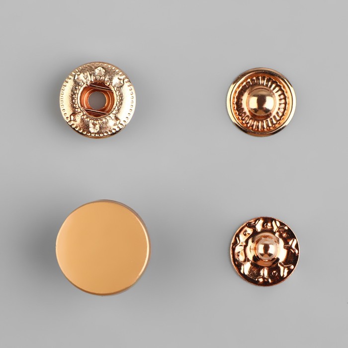 Кнопки установочные, Альфа, d = 12 мм, цвет золотой матовый