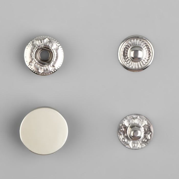 Кнопки установочные, Альфа, d = 12 мм, цвет серебряный матовый