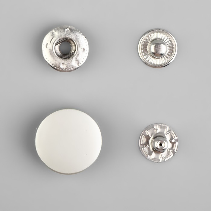 Кнопки установочные, Альфа, d = 17 мм, цвет серебряный матовый