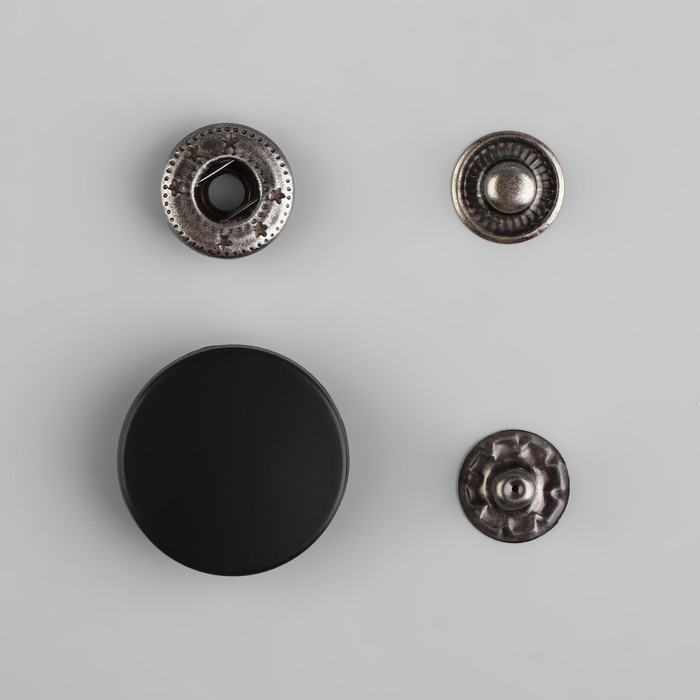 Кнопки установочные, Альфа, d = 20 мм, цвет чёрный матовый