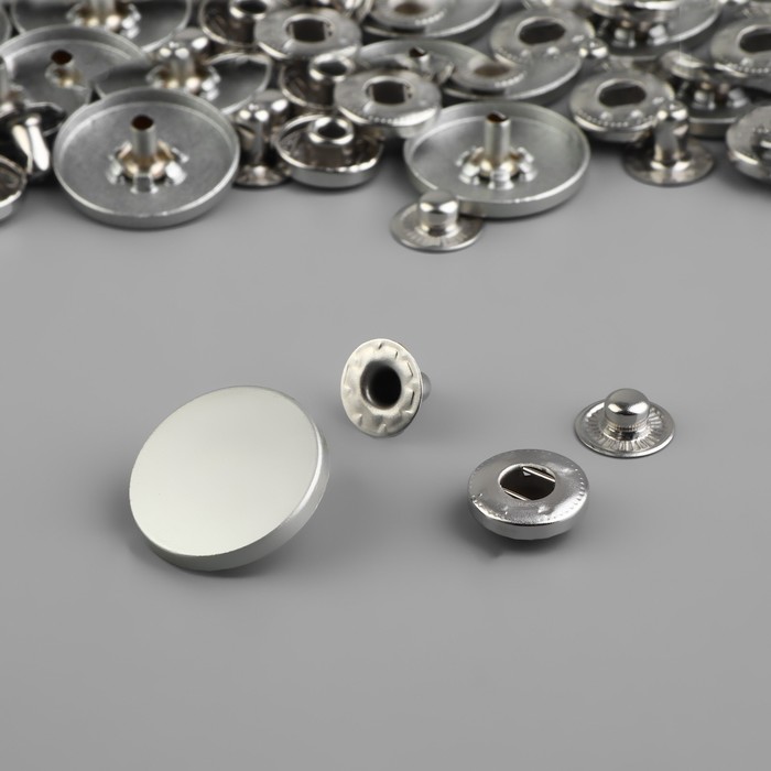Кнопки установочные, Альфа, d = 20 мм, цвет серебряный матовый