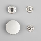 Кнопка установочная, Альфа (S-образная), d=20 мм, цвет серебряный матовый - Фото 3