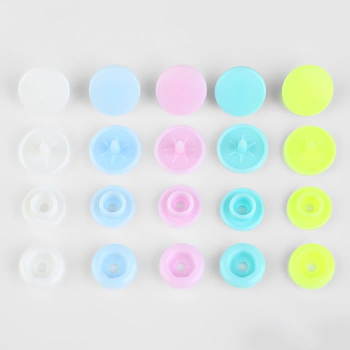 Набор пластиковых кнопок d = 12 мм, 180 шт, в органайзере «Цветок», d = 15,8 × 2,5 см