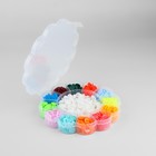 Кнопки пластиковые, d = 12 мм, 180 шт, в органайзере «Цветок», цвет разноцветный - фото 6979749