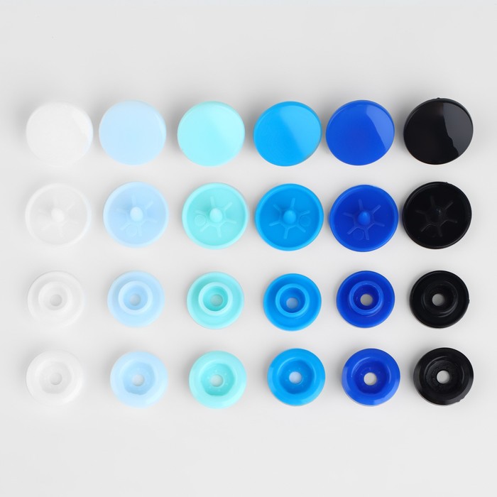 Набор пластиковых кнопок d = 12 мм, 240 шт, в органайзере, 19 × 13,2 × 2,2 см