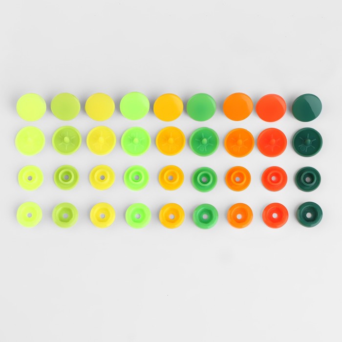 Набор пластиковых кнопок d = 12 мм, 240 шт, в органайзере, 19 × 13,2 × 2,2 см