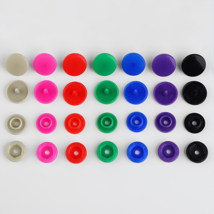 Набор пластиковых кнопок d = 12 мм, 150 шт, в органайзере, 17,5 × 10 × 2,2 см