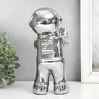 Сувенир керамика подставка под бокал "Космонавт" серебро 10х14х22 см - фото 6979868