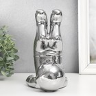 Сувенир керамика подставка под бокал "Космонавт - гравитация" серебро 16х11х19,5 см - фото 22354761