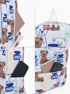 Рюкзак школьный на молнии, с карманом, с принтом, размер 30×12×43 см, белый/синий - Фото 2