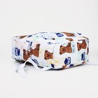 Рюкзак школьный на молнии из текстиля, наружный карман, цвет белый/синий - Фото 3