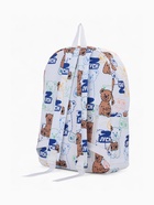 Рюкзак школьный на молнии, с карманом, с принтом, размер 30×12×43 см, белый/синий - Фото 4