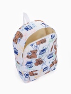 Рюкзак школьный на молнии, с карманом, с принтом, размер 30×12×43 см, белый/синий - Фото 5