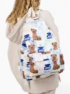 Рюкзак школьный на молнии, с карманом, с принтом, размер 30×12×43 см, белый/синий - Фото 9