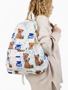 Рюкзак школьный на молнии, с карманом, с принтом, размер 30×12×43 см, белый/синий - Фото 10