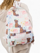 Рюкзак школьный на молнии, с карманом, с принтом, размер 30×12×43 см, белый/розовый - Фото 5