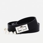 Ремень женский, ширина 2.4 см, пряжка металл, цвет чёрный 9613943