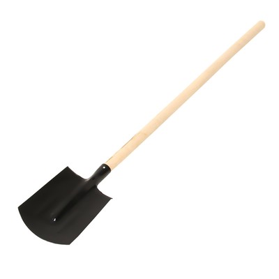 Лопата штыковая, прямоугольная, L=144 см, деревянный черенок