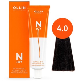 Крем-краска для волос перманентная Ollin Professional N-Joy, тон 4/0, шатен, 100 мл 9814365