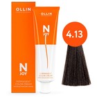 Крем-краска для волос перманентная Ollin Professional N-Joy, тон 4/13, шатен пепельно-золотистый, 100 мл - фото 301647742