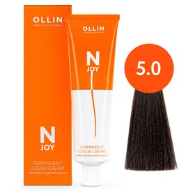 Крем-краска для волос перманентная Ollin Professional N-Joy, тон 5/0, светлый шатен, 100 мл