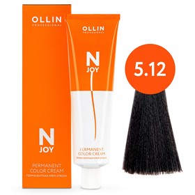 Крем-краска для волос перманентная Ollin Professional N-Joy, тон 5/12, светлый шатен пепельно-фиолетовый, 100 мл